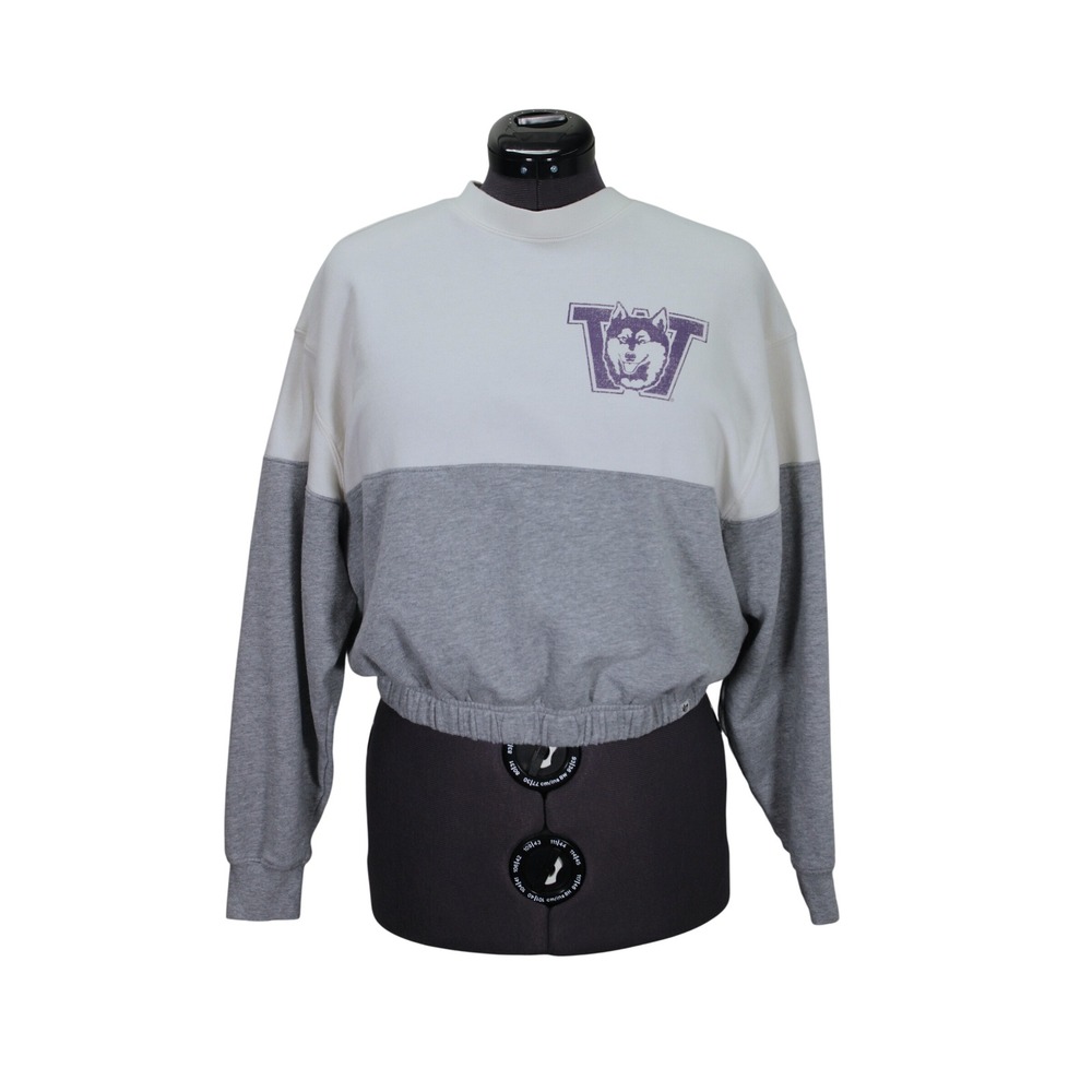 47 Brand Washington Huskies Crop Crewneck Sweatshirt‎ Women's Medium Terry Knit